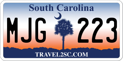 SC license plate MJG223