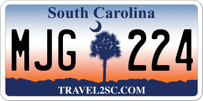 SC license plate MJG224