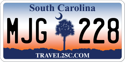 SC license plate MJG228