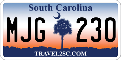 SC license plate MJG230