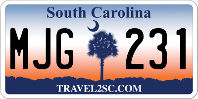 SC license plate MJG231