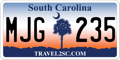 SC license plate MJG235