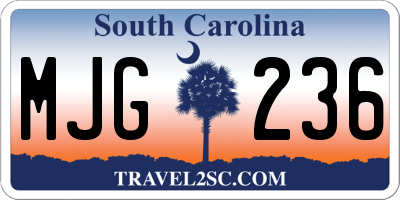 SC license plate MJG236