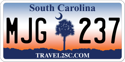 SC license plate MJG237