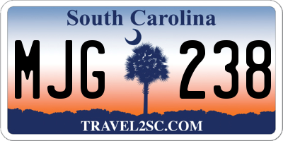 SC license plate MJG238