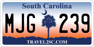 SC license plate MJG239