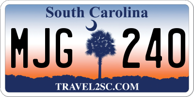 SC license plate MJG240