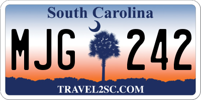 SC license plate MJG242