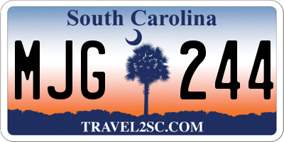 SC license plate MJG244