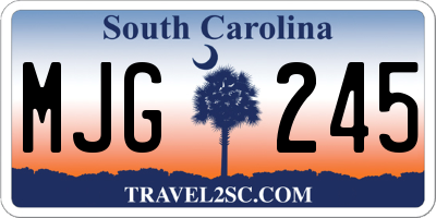 SC license plate MJG245