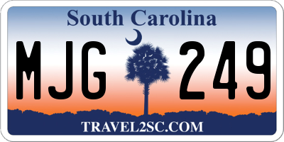 SC license plate MJG249