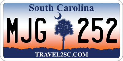 SC license plate MJG252