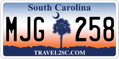 SC license plate MJG258