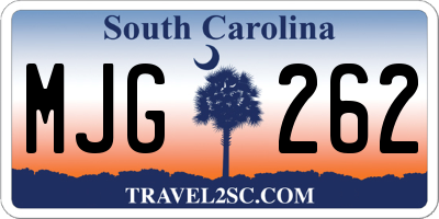 SC license plate MJG262
