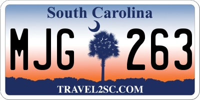 SC license plate MJG263