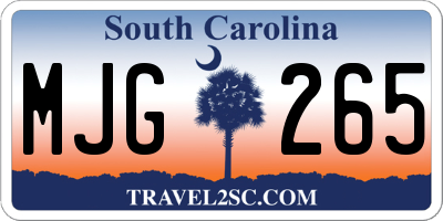 SC license plate MJG265