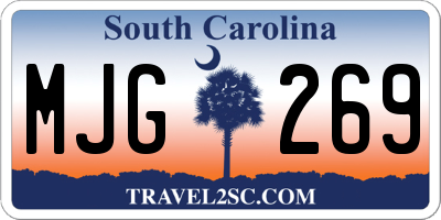 SC license plate MJG269