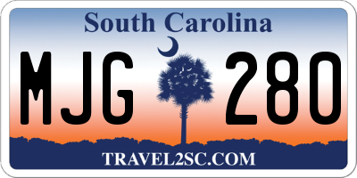 SC license plate MJG280