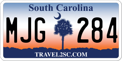 SC license plate MJG284