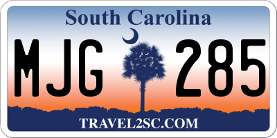 SC license plate MJG285