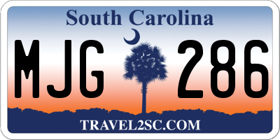 SC license plate MJG286