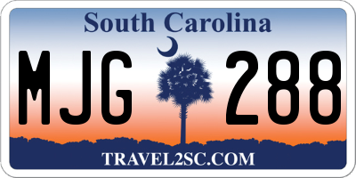 SC license plate MJG288