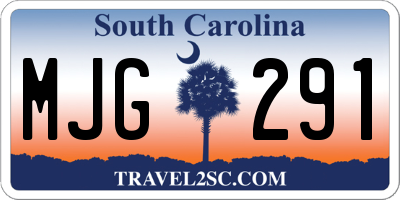 SC license plate MJG291
