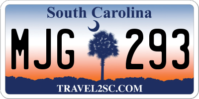 SC license plate MJG293