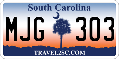 SC license plate MJG303
