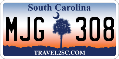 SC license plate MJG308