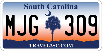 SC license plate MJG309
