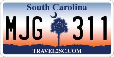 SC license plate MJG311