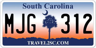 SC license plate MJG312