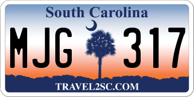 SC license plate MJG317