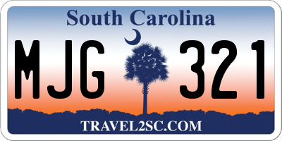 SC license plate MJG321