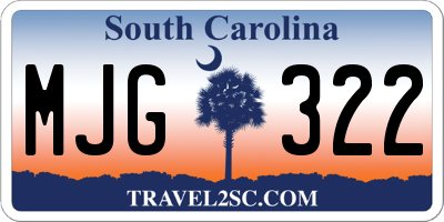 SC license plate MJG322