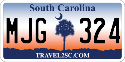 SC license plate MJG324