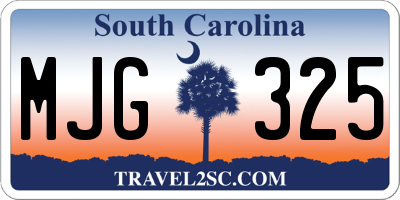 SC license plate MJG325