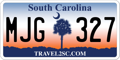 SC license plate MJG327