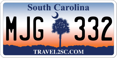 SC license plate MJG332