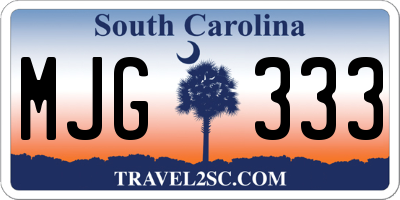 SC license plate MJG333
