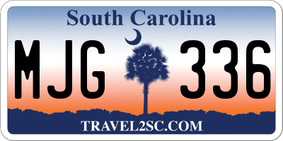 SC license plate MJG336