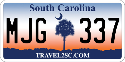 SC license plate MJG337
