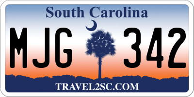 SC license plate MJG342