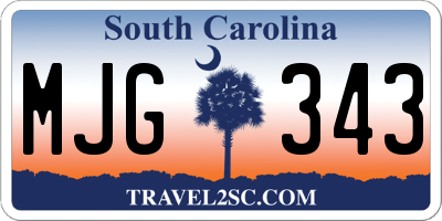 SC license plate MJG343