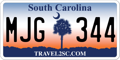 SC license plate MJG344