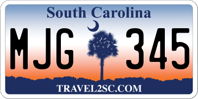 SC license plate MJG345