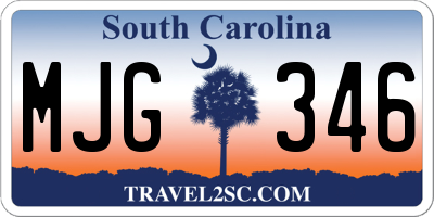 SC license plate MJG346