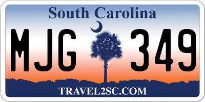 SC license plate MJG349