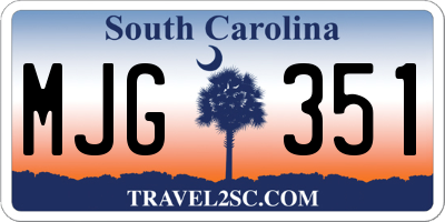 SC license plate MJG351